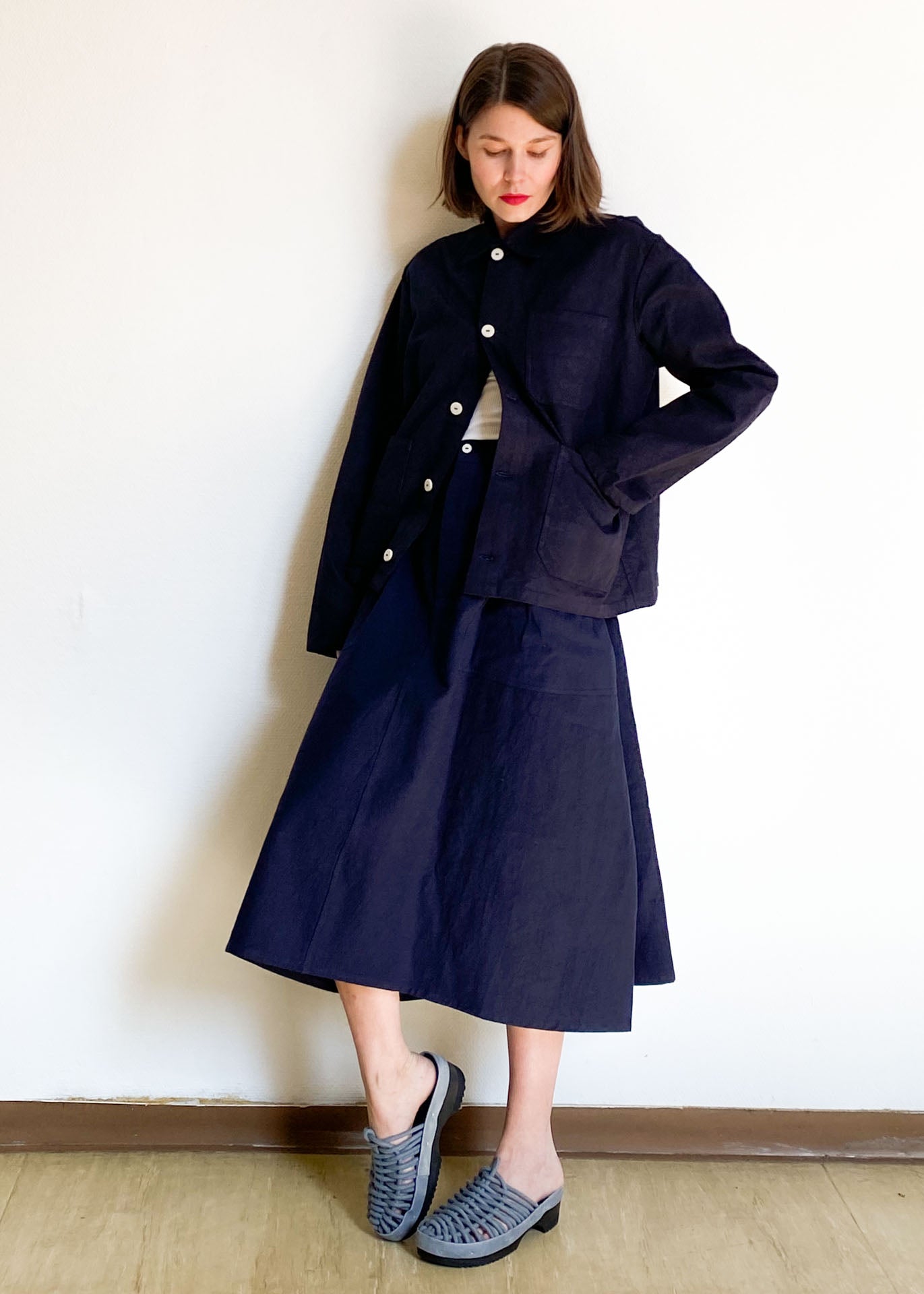 NET PANTO + Cotton Dark Clogs + Dark Grey