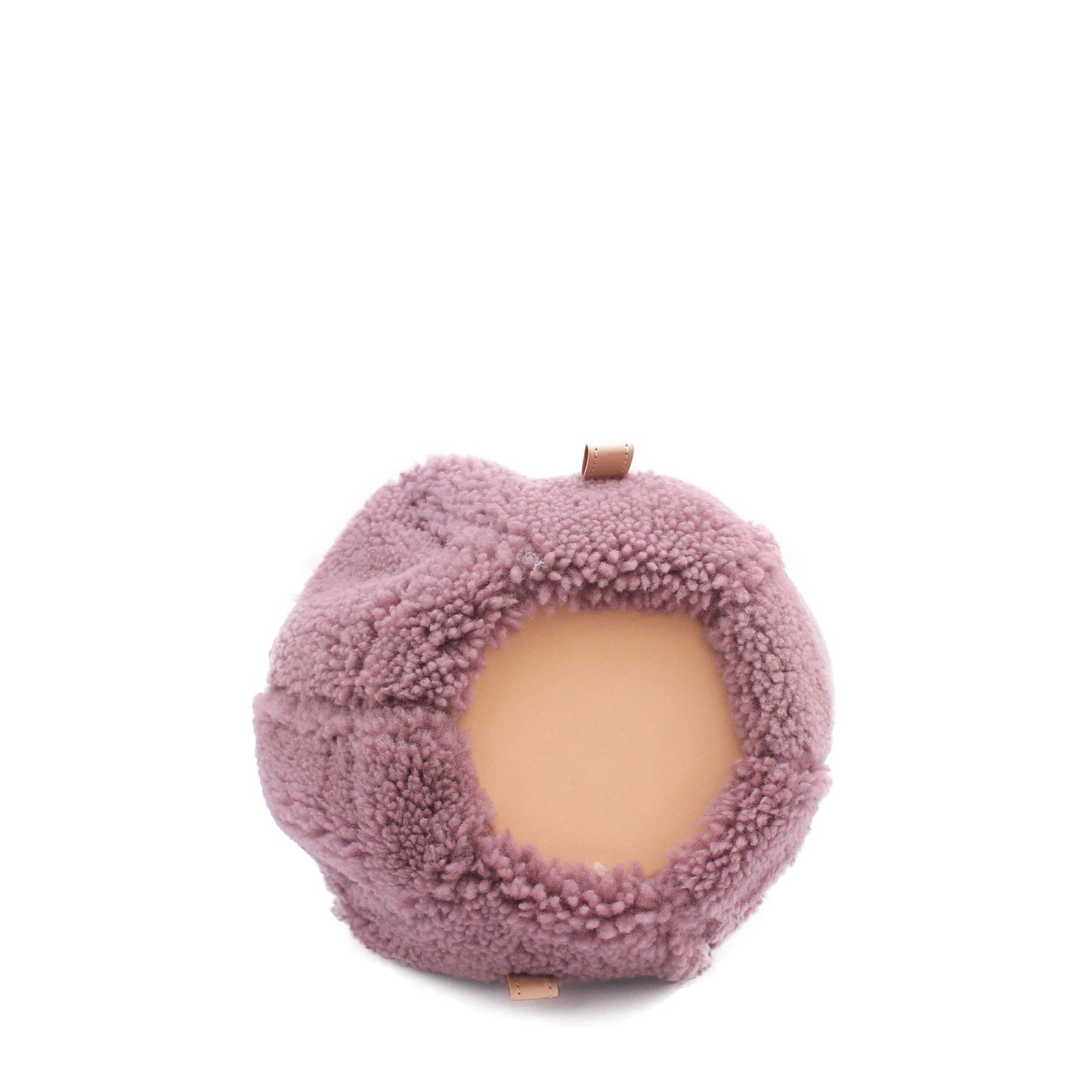 HELMET BAG SMALL Curly + Shearling Cross Mini Bag + Mauve