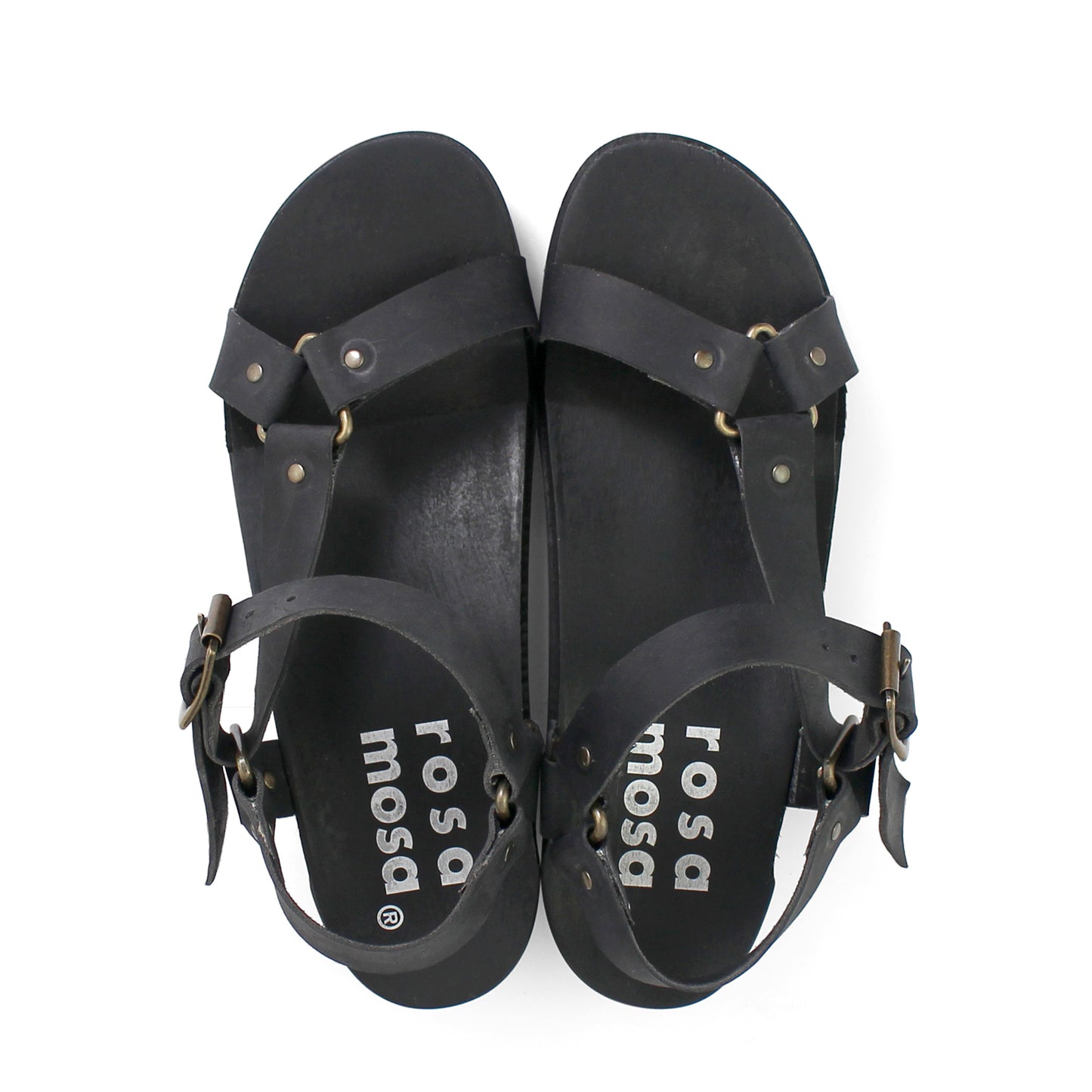 rosamosa donau black strap sport wooden clog sandal