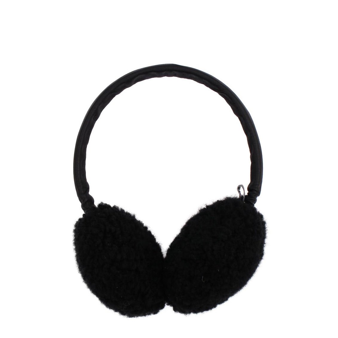 EAR WARMERS + Shearling leather earmuffs + Black