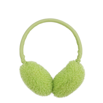 EAR WARMERS + Shearling leather earmuffs + Lime