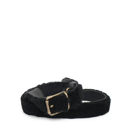 UNISEX SHEARLING BELT + Black
