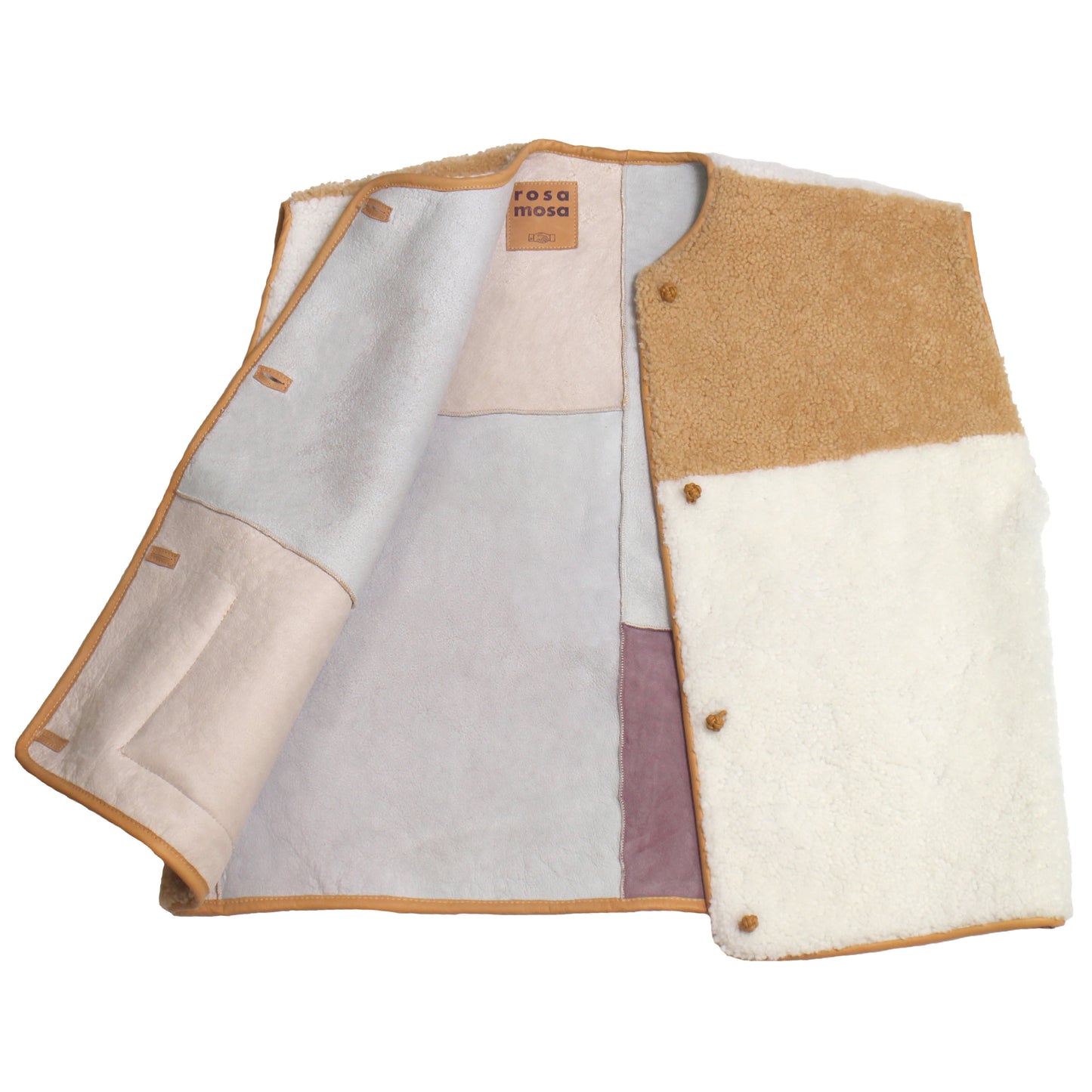 Gilet Vest ASTRA + Reversible Shearling Vest + Natural Lila