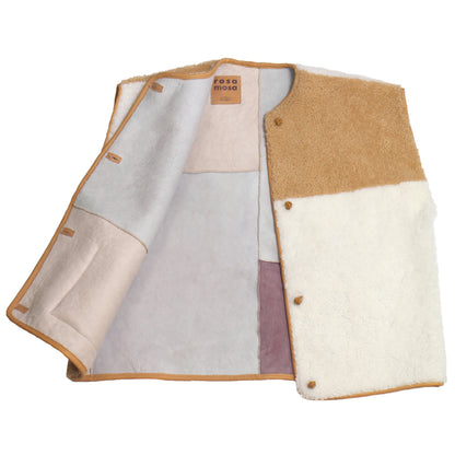 Gilet Vest ASTRA + Reversible Shearling Vest + Natural Lila