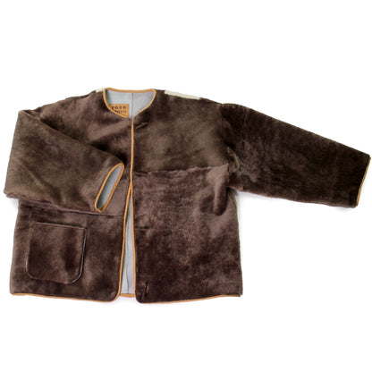 Rosa Mosa Icelandic Brown Natural stripe back shearling Jacket adult man woman