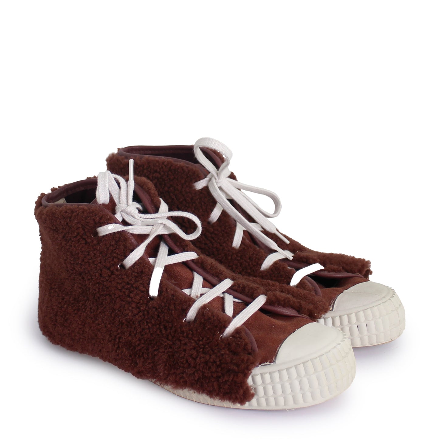 MILAN HIGH CURLY + Shearling Ankle High Sneakers + Teddy