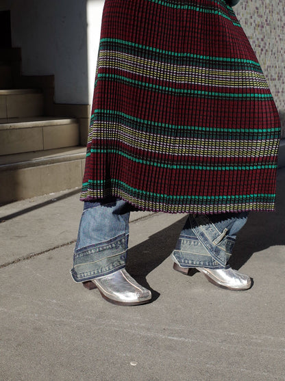 ROSIE Metallic + Leather Dark Clog Boots + Silver