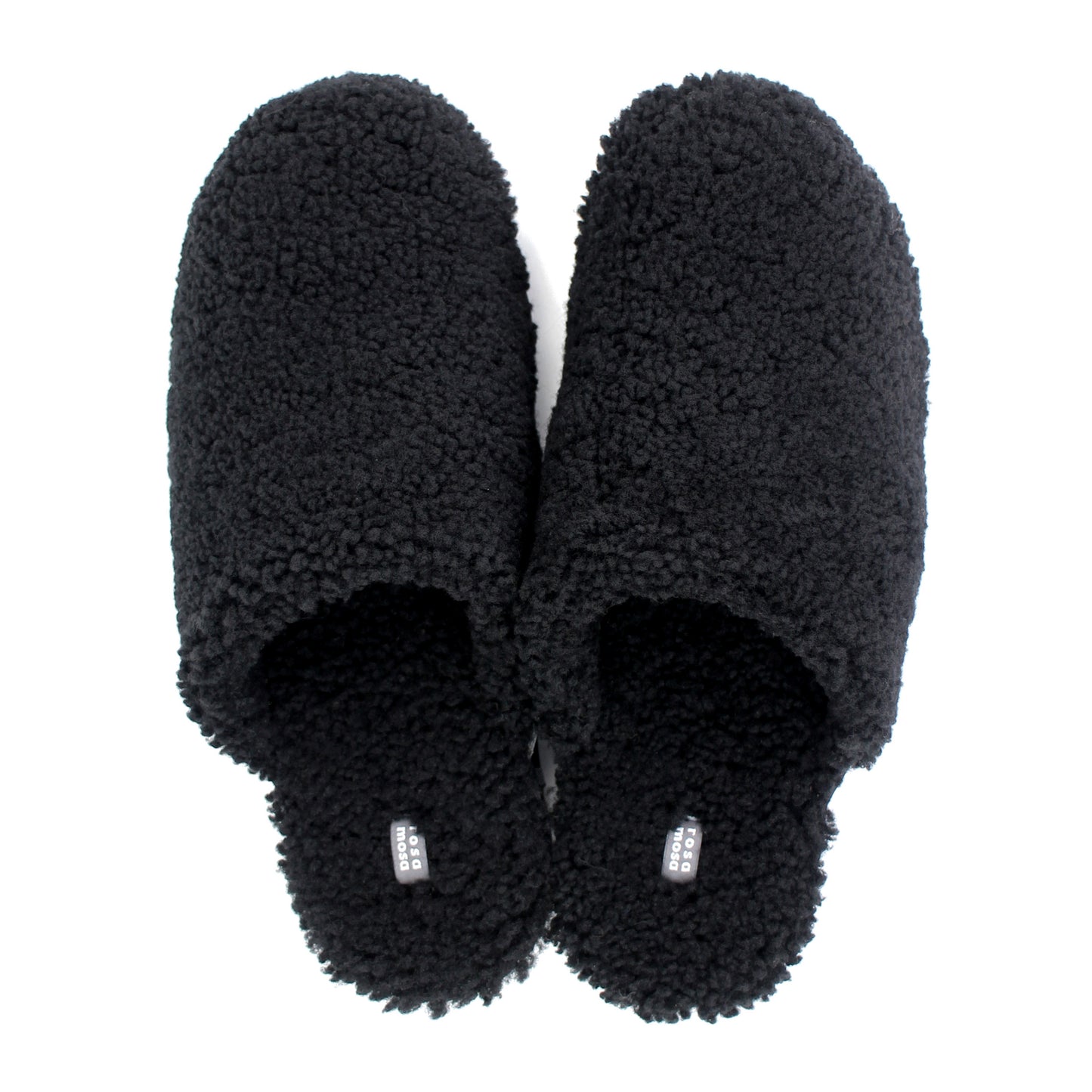 PANTO FULLY + Shearling Dark Clog Shoes + All Black