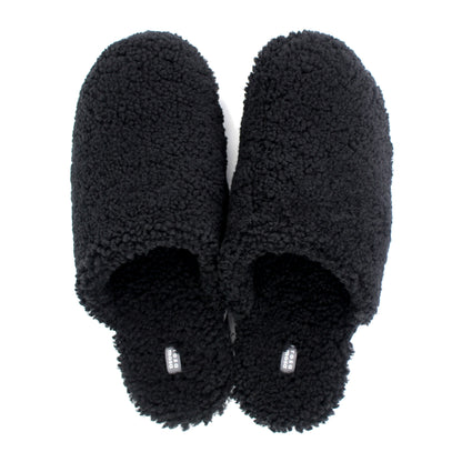 PANTO FULLY + Shearling Dark Clog Shoes + All Black