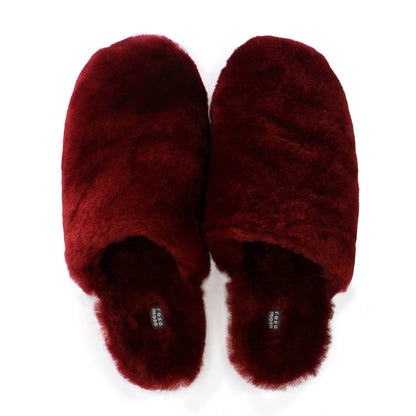 Rosa Mosa pantoffle red soft shearling natural wooden clog adult shoe man woman