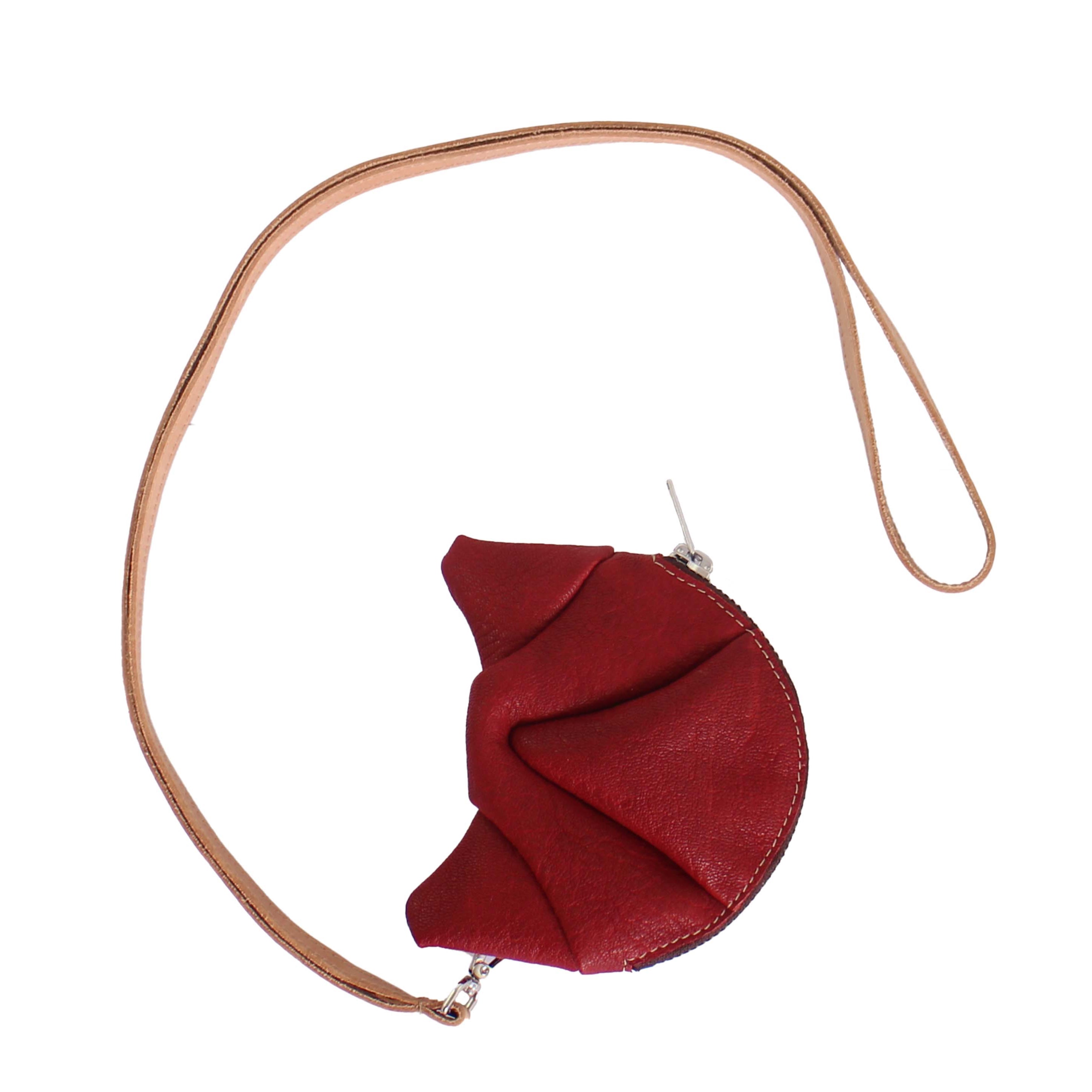 CROISSANT Leather Coincase Wallet + Bordeaux