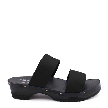 DONAU JUDO + Cotton Dark Clog Sandals + Black