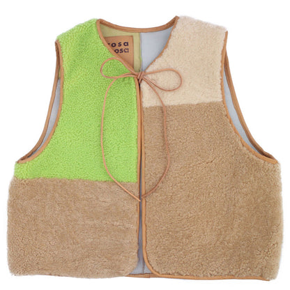 Gilet Vest PATCHWORK + Reversible Shearling Vest + Neon