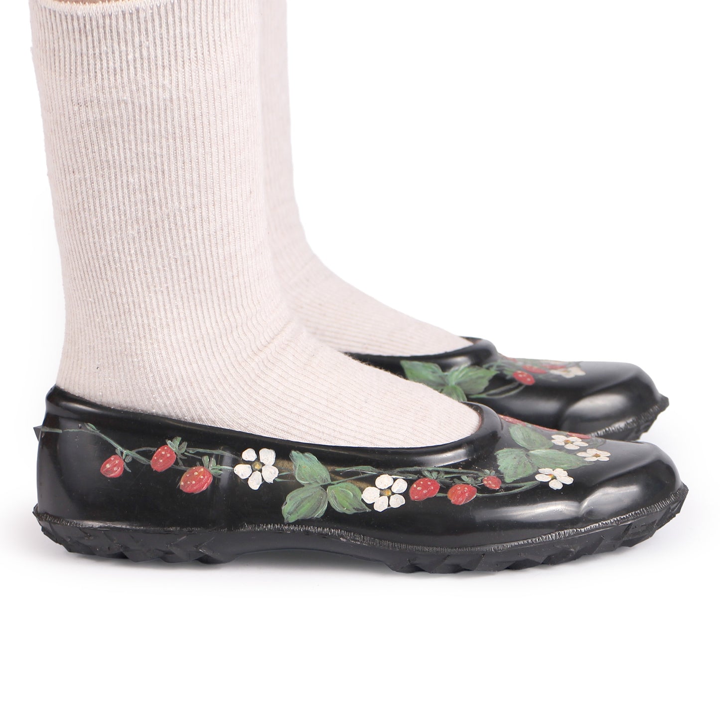 BALLERINA Strawberry + Hand-painted Rain Shoes