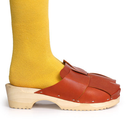 CHESS UNICOLOR + Leather Clogs + Fieno