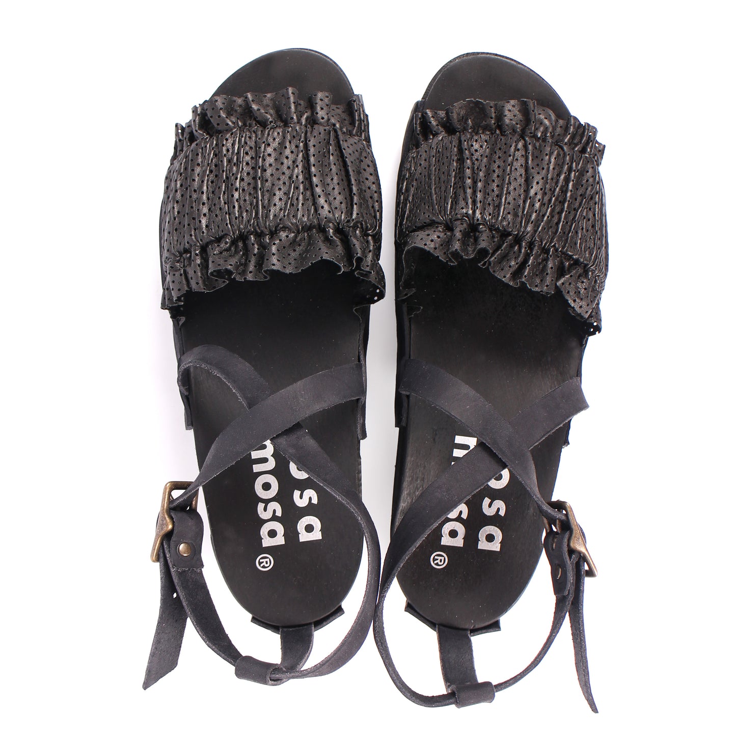 CHLOE X STRAP + Leather Dark Clog Sandals + All Black