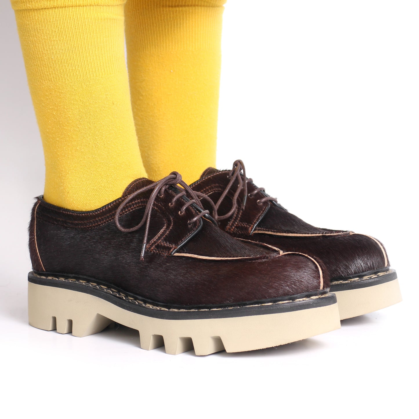 Delemont 11 Mucca + Norwegian Welted Lace-up Leather Shoes + Brown