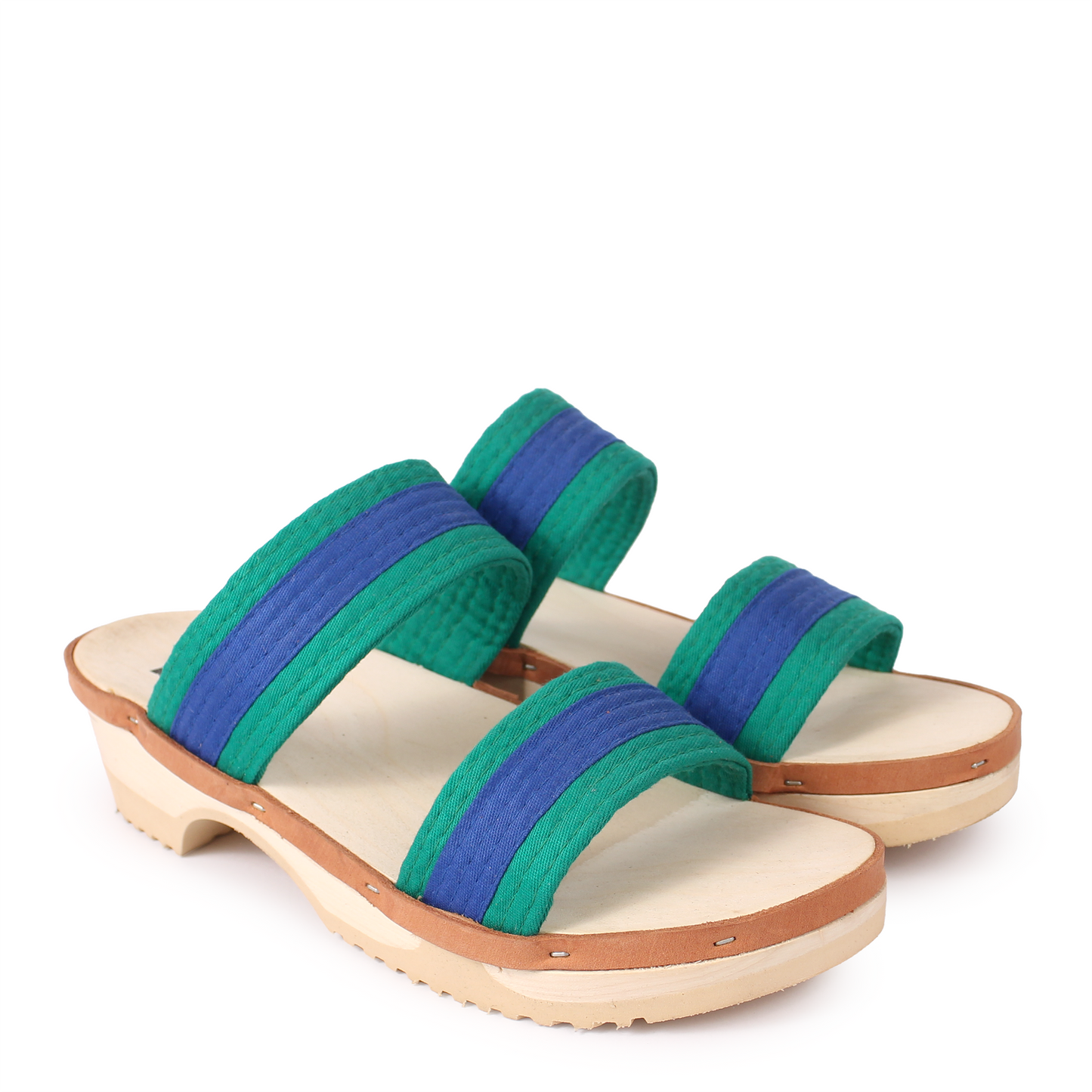 DONAU JUDO + Cotton Clog Sandals + Blue Green