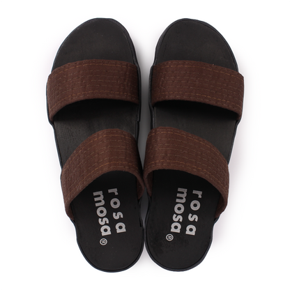 DONAU JUDO + Cotton Dark Clog Sandals + Brown