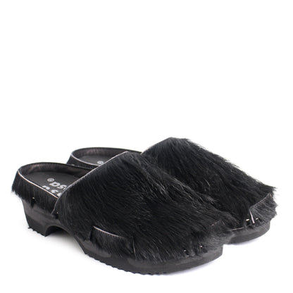 DONAU + Leather Clogs + Black natural cow leather