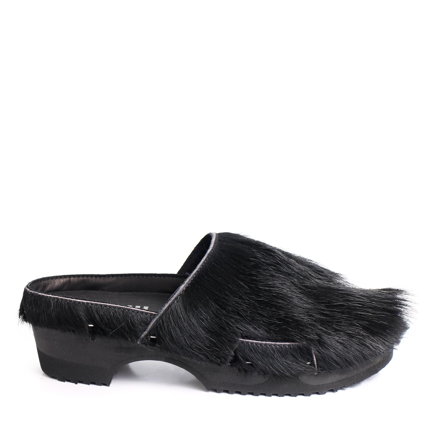 DONAU + Leather Clogs + Black natural cow leather