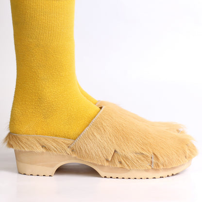 DONAU + Leather Clogs + Champagne colored natural cow leather