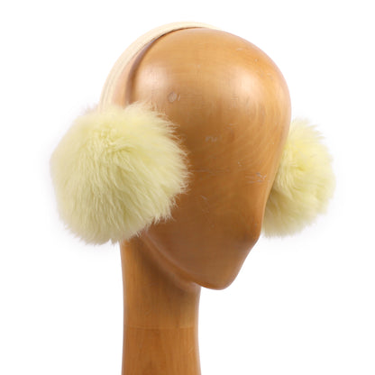 EAR WARMERS L + Shearling leather earmuffs + Lemon