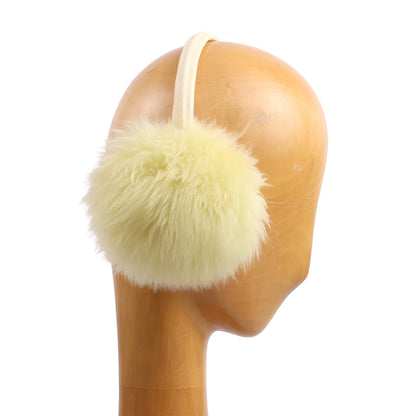 EAR WARMERS L + Shearling leather earmuffs + Lemon