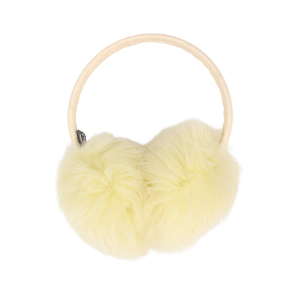 EAR WARMERS L + Shearling leather earmuffs + Lemon