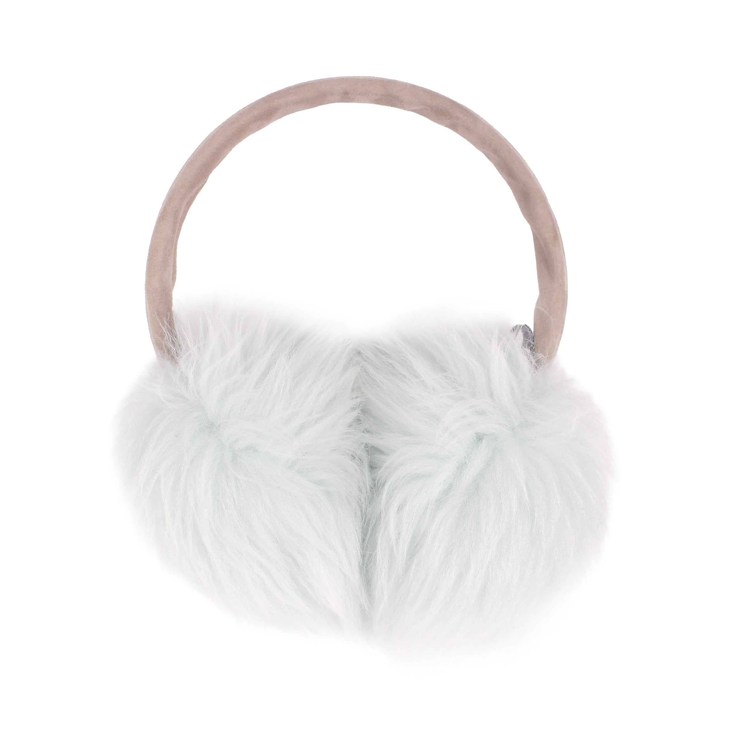 EAR WARMERS L + Shearling leather earmuffs + Sky Blue