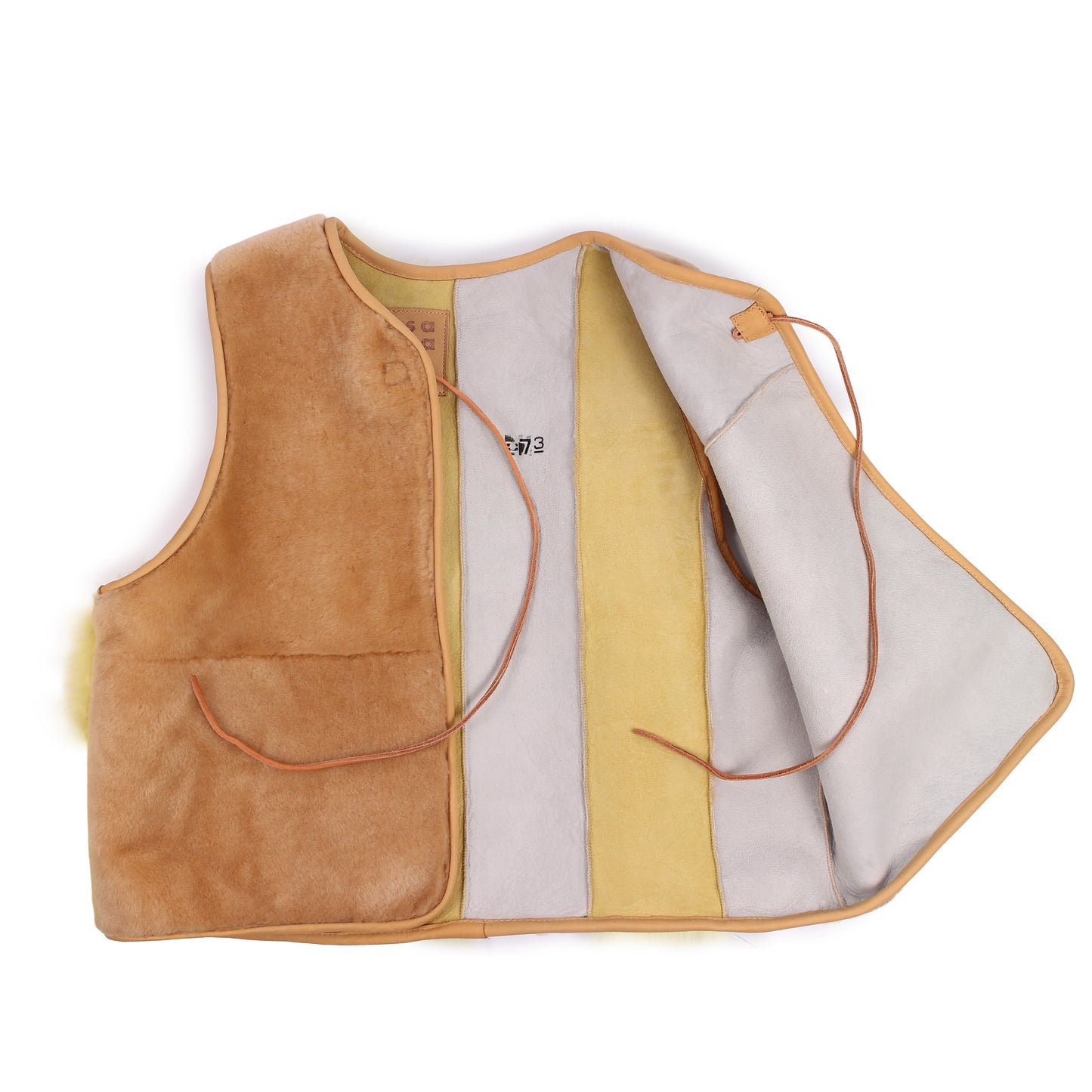 Gilet Vest ERIS + Reversible Shearling Vest + Natural Lemon