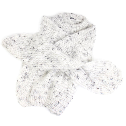 Unisex Hand Knit Mohair Pullover + White Black Dot
