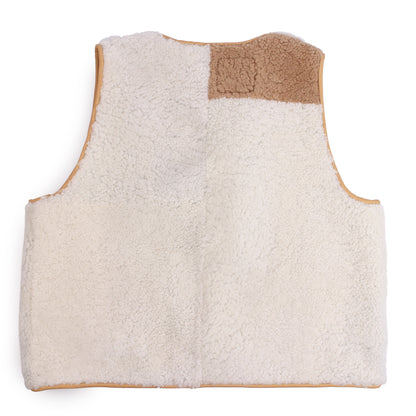 KNOT BUTTON VEST + Cotton Balls / Shearling + Natural