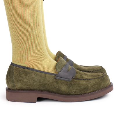 LOAFER + Welted Leather Loafer Shoes + Deep Green