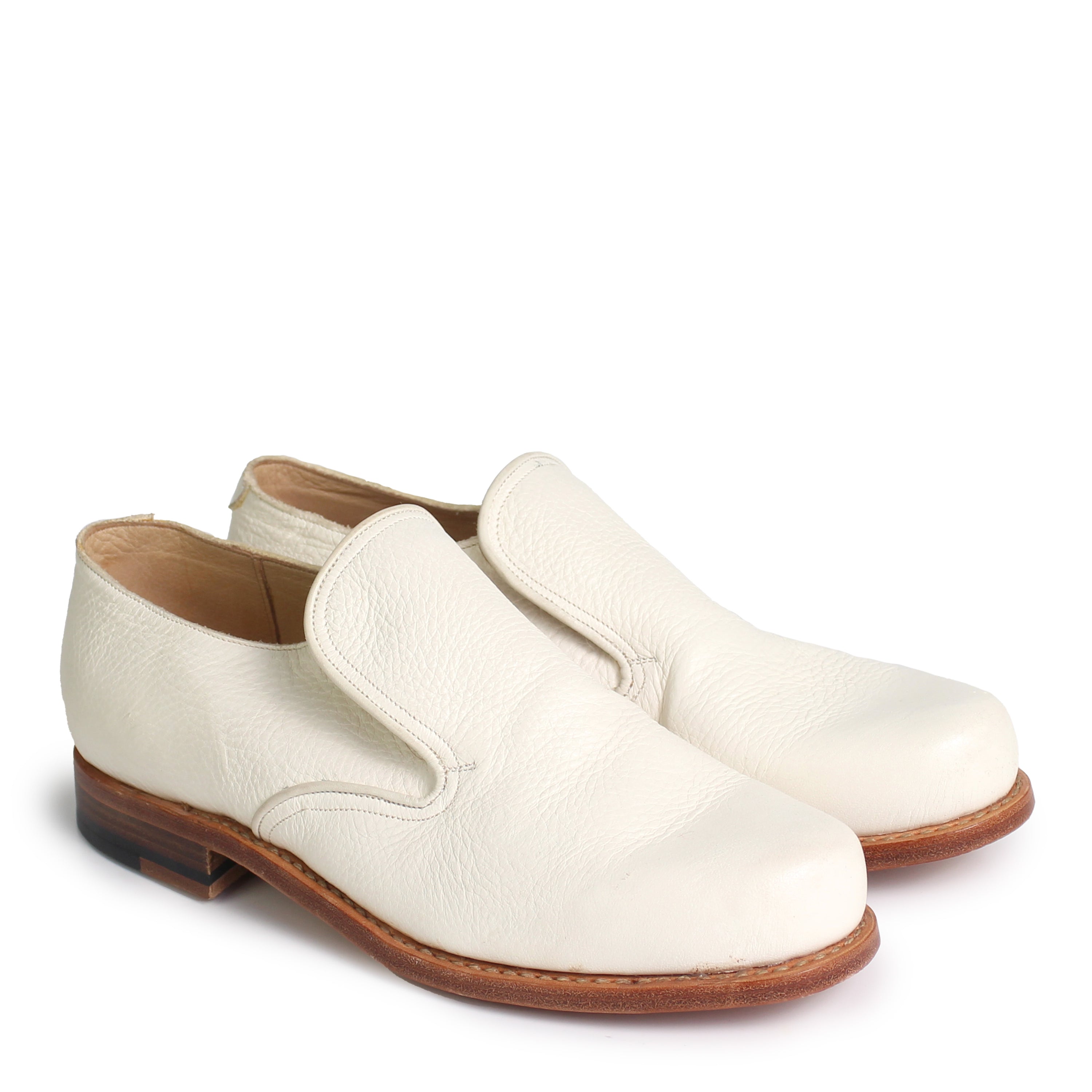 LOUIS + Leather Slip-on Shoe + Off-white
