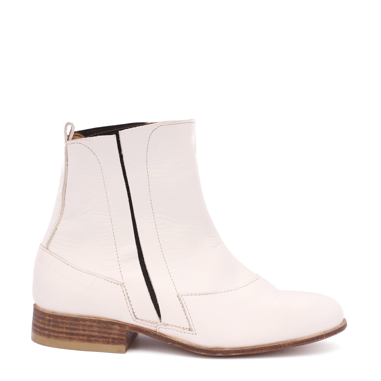 LUBOR Boots + Chelsea Leather Boots + White