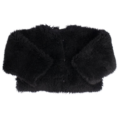Jacket METEOR CROP L + Long Shearling Crop Jacket + Black