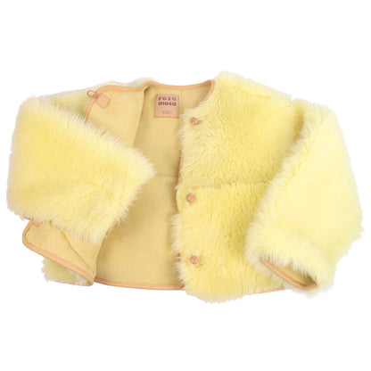 Jacket METEOR CROP L + Long Shearling Crop Jacket + Lemon
