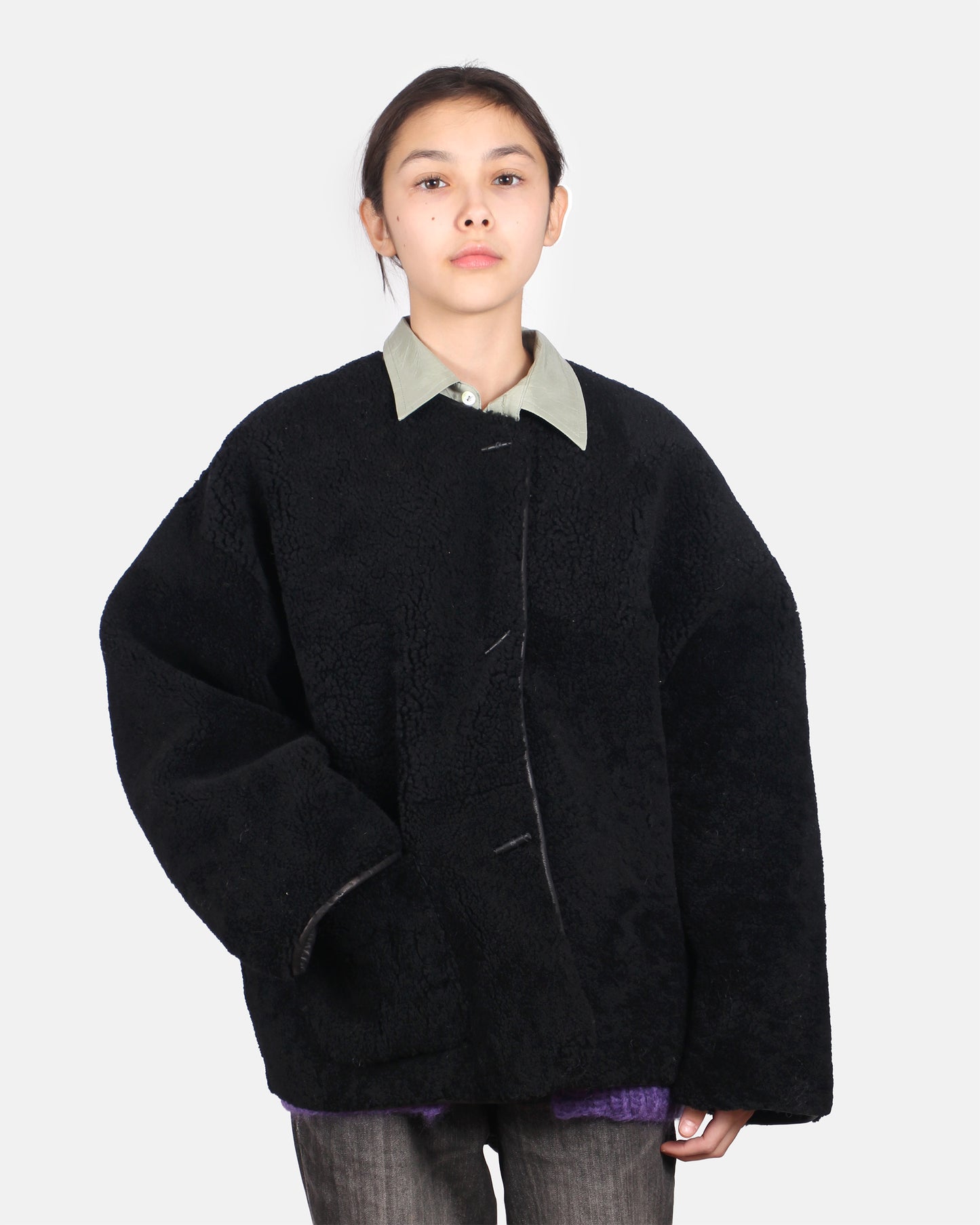 Jacket METEOR + Reversible Shearling Jacket + Black