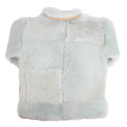 Jacket MOON L + Reversible Long Shearling Jacket + Sky blue