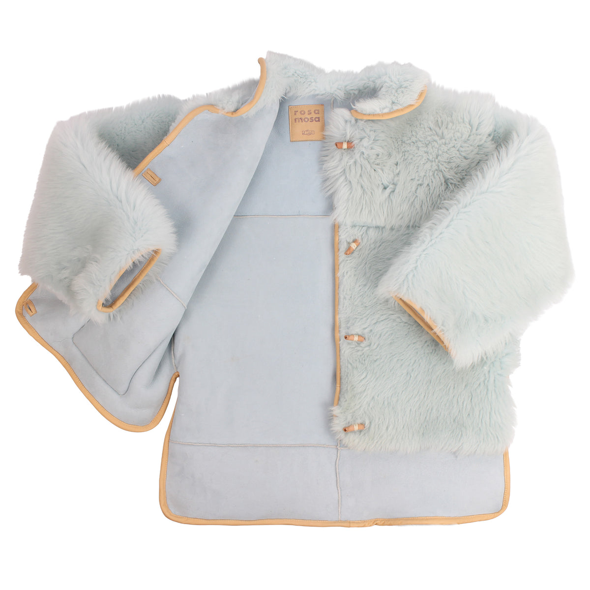 Jacket MOON L + Reversible Long Shearling Jacket + Sky blue