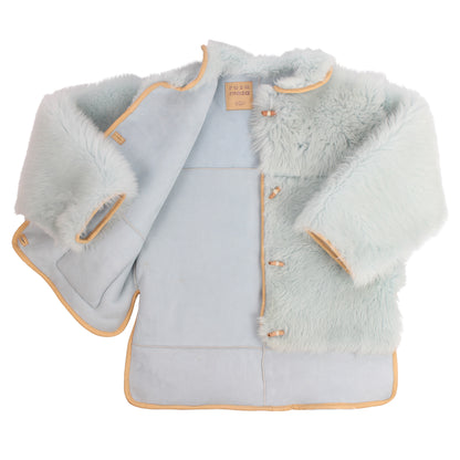 Jacket MOON L + Reversible Long Shearling Jacket + Sky blue