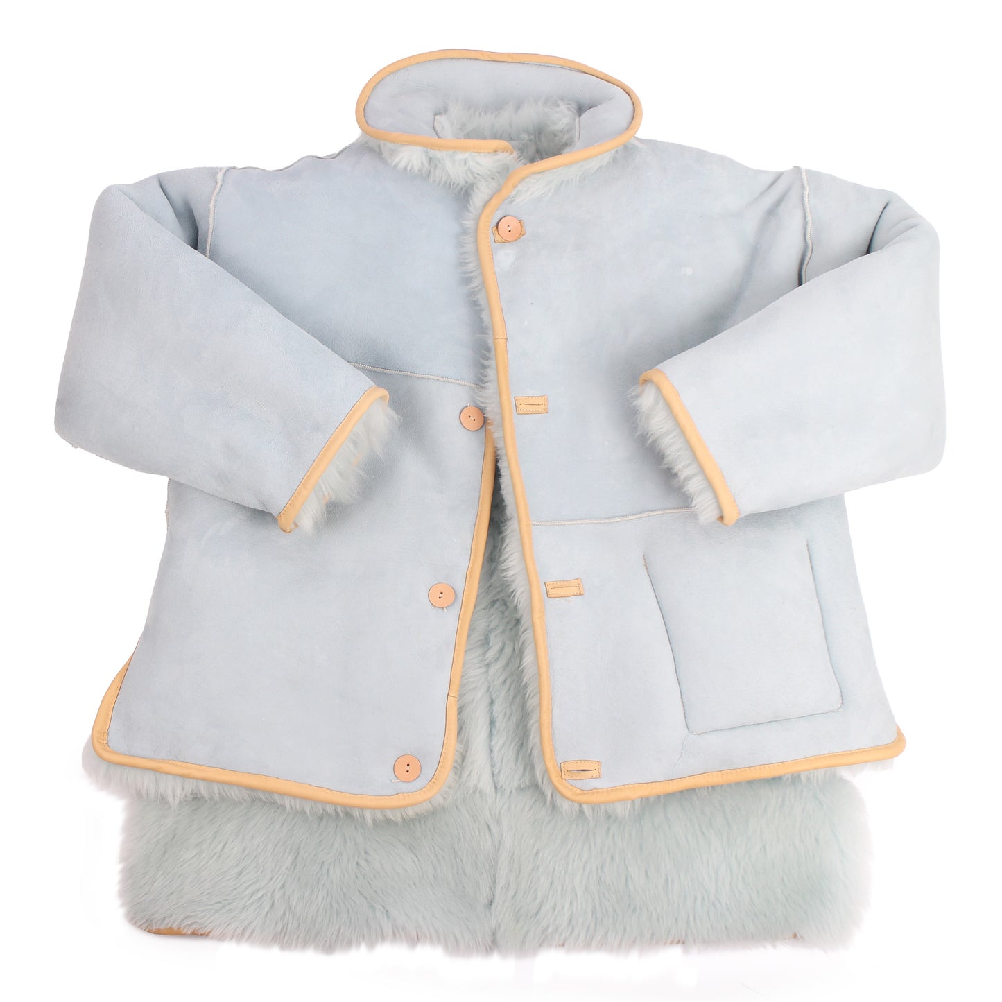 Jacket MOON L + Reversible Long Shearling Jacket + Sky blue