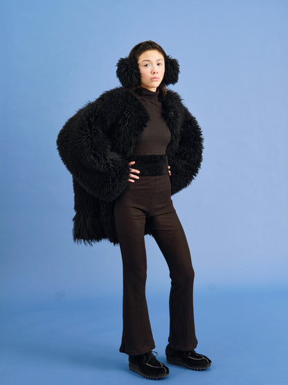 Long Jacket COMET L + Reversible Shearling Jacket + Black L