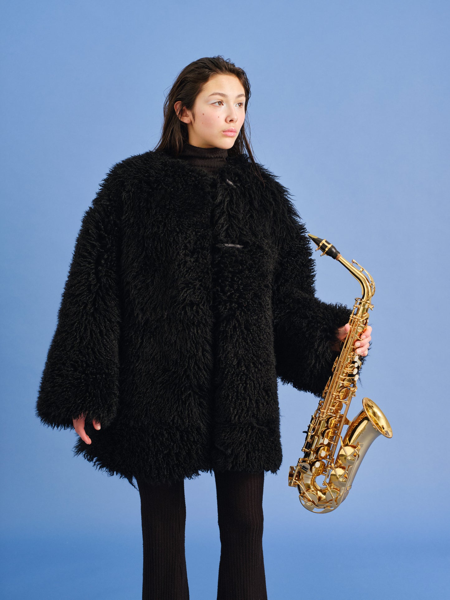 Long Jacket COMET L + Reversible Shearling Jacket + Black L