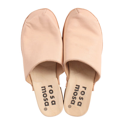 ROCCO GEO + Leather Clogs + Powder Beige