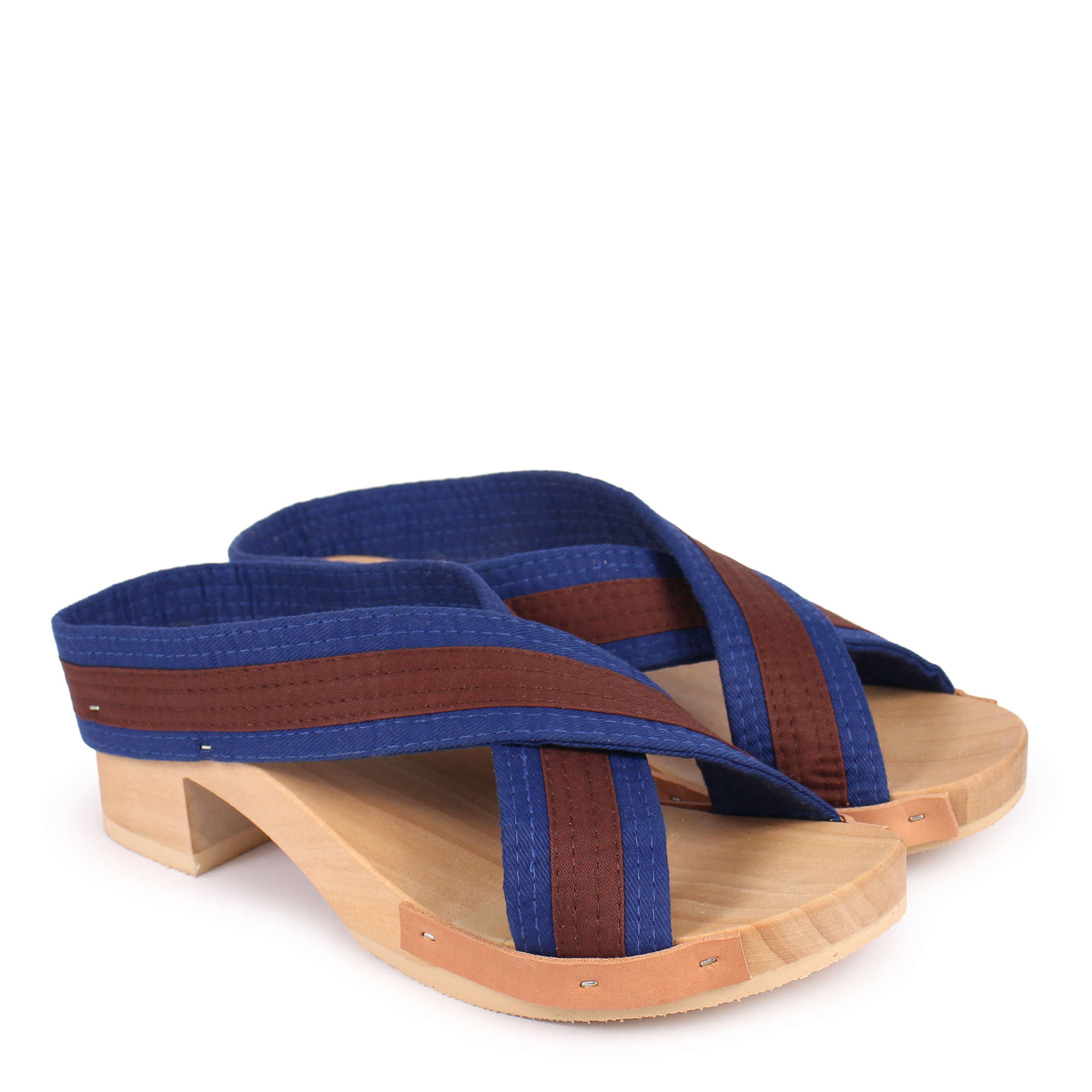 ROCCO JUDO X + Cotton Clog Sandals + Blue Brown