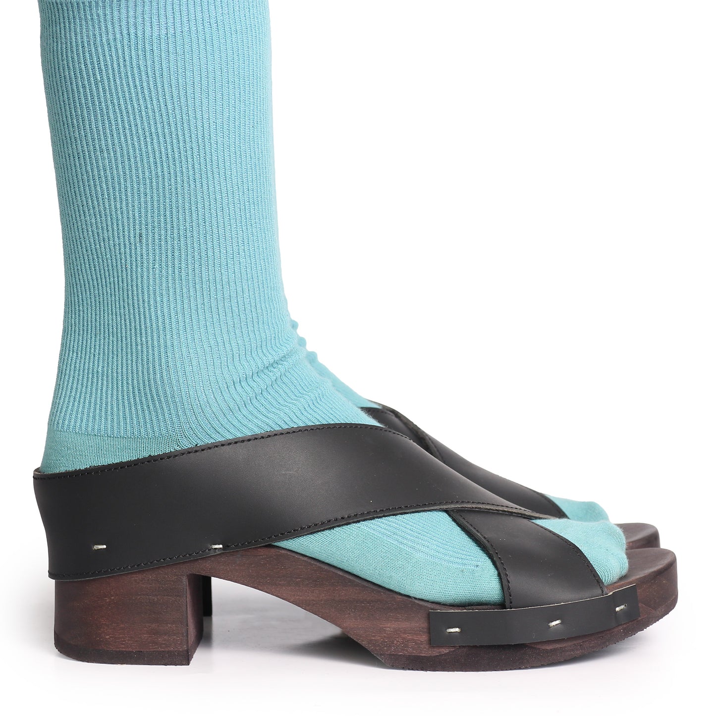 ROCCO JUDO X PELLE + Leather Dark Clog Sandals + All Black