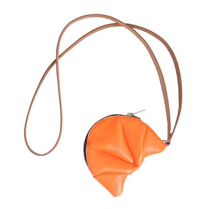 rosa mosa neon orange leather coincase wallet croissant bread