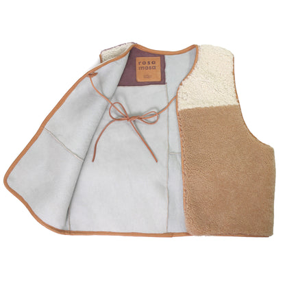 Gilet Vest PATCHWORK + Reversible Shearling Vest + Natural Lila